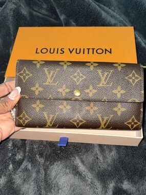 Authentic Louis Vuitton Monogram Canvas Continental Wallet - Brown